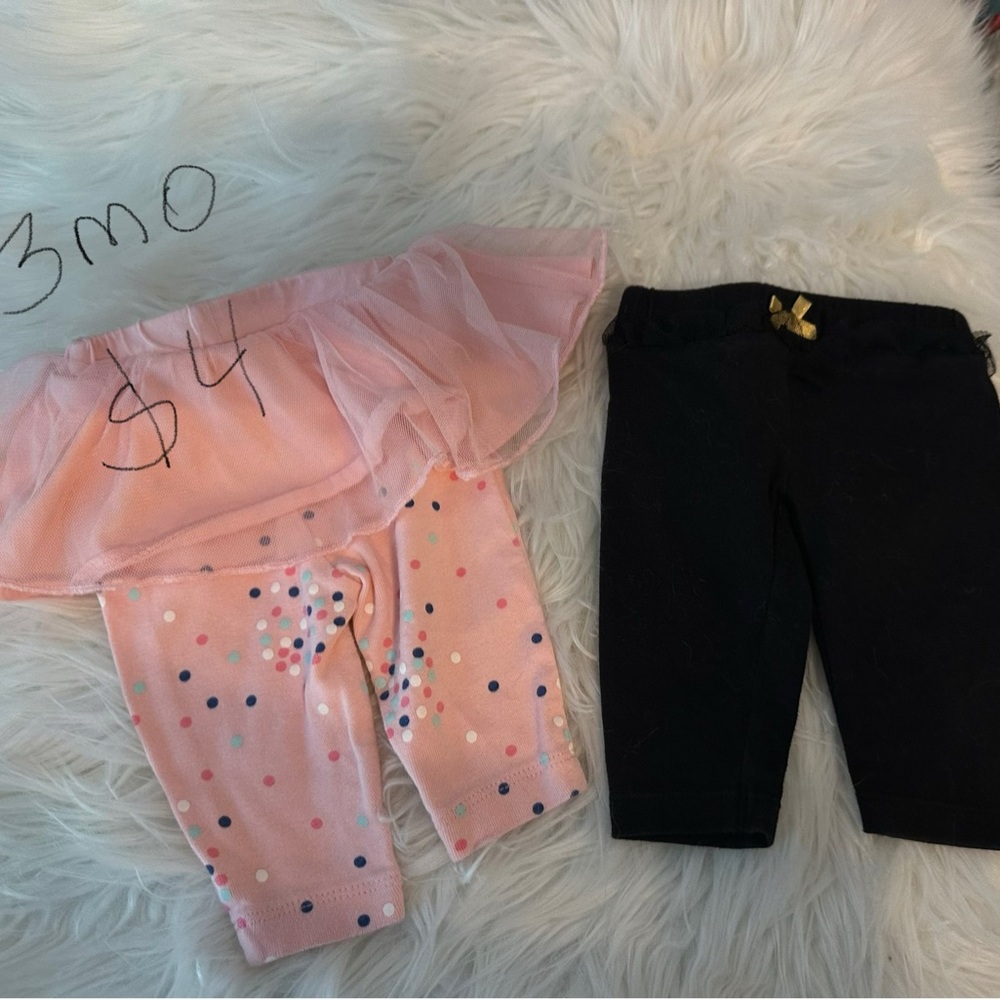 Pink and Black Baby Leggings Set